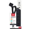 Globe Designer 6 ft. L 3 outlets Power Strip with USB Ports Black