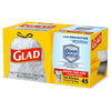 Glad ForceFlex 13 gal Tall Kitchen Bags Drawstring 45 pk 0.9 mil (Pack of 6)