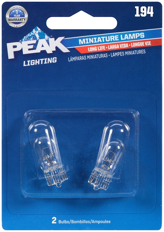 Peak Incandescent Indicator Miniature Automotive Bulb 194