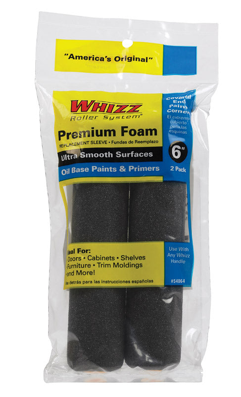 Whizz Foam 6 in. W X 1/2 in. Mini Paint Roller Cover 2 pk