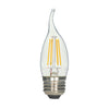Satco CA10 (Flame Tip) E26 (Medium) LED Bulb Warm White 60 Watt Equivalence 2 pk