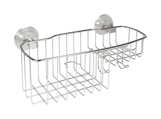 InterDesign Reo Power Lock Silver Stainless Steel Shower Basket