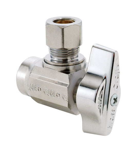 BrassCraft 1/2 in. CTS outlets X 3/8 in. CTS Brass Shut-Off Valve