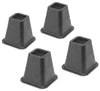 Whitmor Plastic Bed Risers Black 6.38 in. W X 6.38 in. L 4 pk