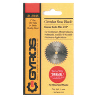Gyros Tools 1 in. D X 1/8 in. Coarse Steel Circular Saw Blade 34 teeth 1 pk