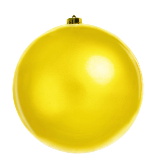 Celebrations Ball Christmas Ornament Gold Plastic 1 pk (Pack of 12)