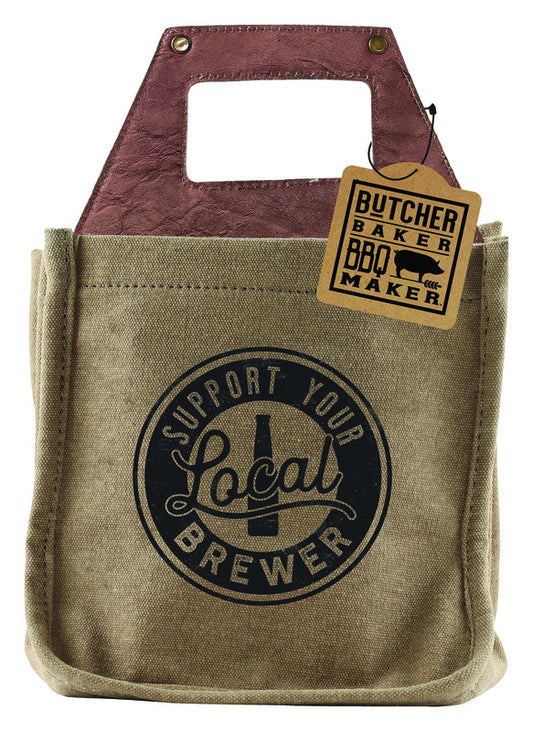 Open Road Brands Butcher Baker BBQ Maker Support Your Local Brewer Drink Tote Canvas (Pack of 2)