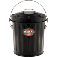 Ash Pail with Lid 7.5 Gal 14 in W x 14 in L x 15.5 in H | Heavy-Duty Steel Storage Can for Ash, Trash, Pet Food