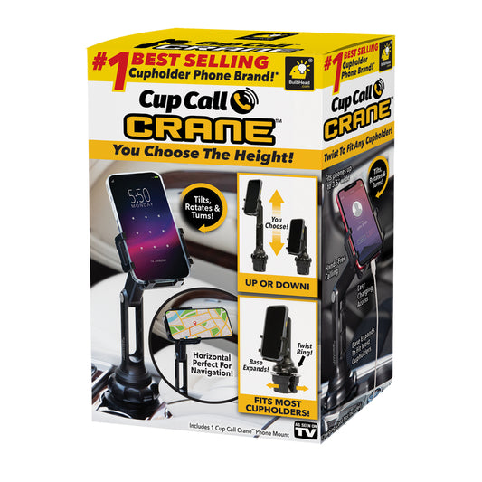 Bulbhead Cup Call Crane Black Cell Phone Holder
