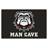 University of Georgia Black Man Cave Rug - 19in. x 30in.