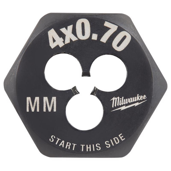 Milwaukee Acero de alto carbono Métrico Matriz hexagonal de roscado de 1 pulgada Matriz hexagonal M4-0.7 mm 1 pieza