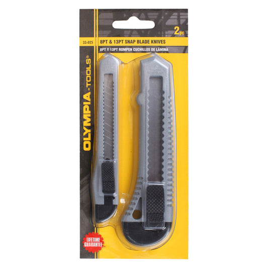 Olympia Tools Snap-Off Utility Knife Black/Gray 2 pc