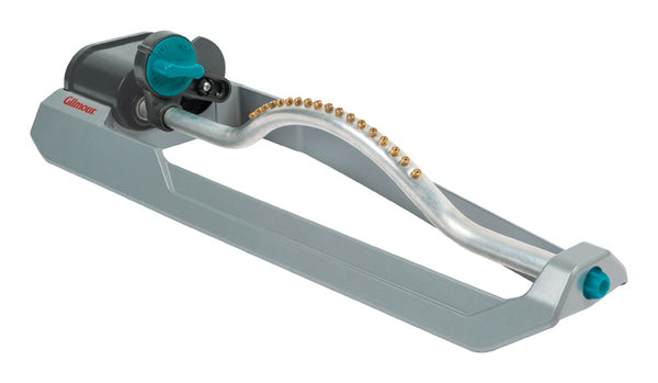 Aspersor oscilante con base tipo trineo de metal Gilmour, 3600 pies cuadrados - caja abierta