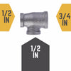 Bk Products 3/4 In. Fpt  X 1/2 In. Dia. Fpt Black Malleable Iron Reducing Tee