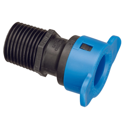 Orbit Blu-Lock Plastic Blue Adapter 1/2 MPT x 2 L x 0.5 W in. for Push Fittings and Pipe