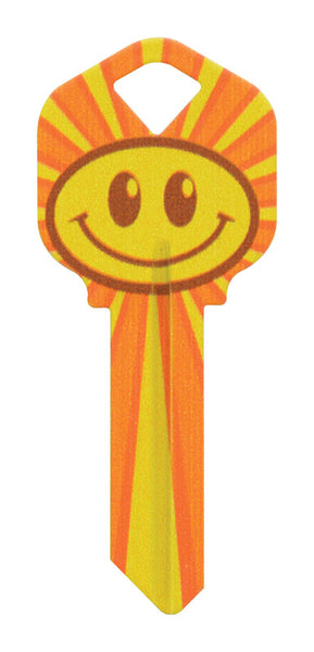 Llave en blanco universal para casa u oficina Hillman Wackey Smiley Face (paquete de 6).