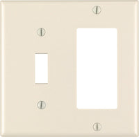 Leviton Decora Almond 2 gang Thermoset Plastic Decorator/Toggle Wall Plate 1 pk