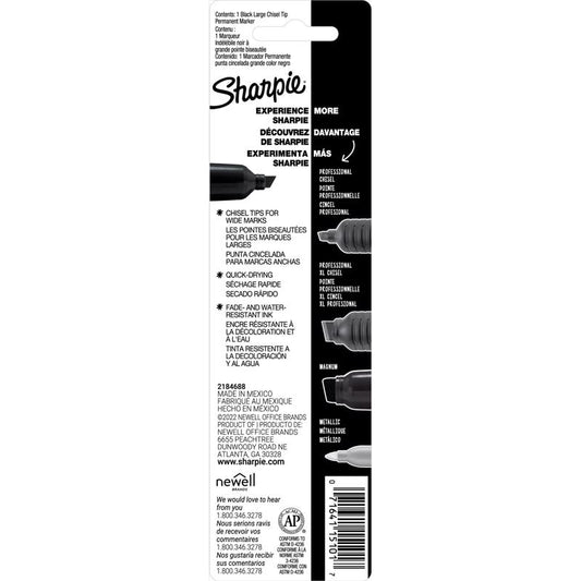 Sharpie King Size Black Chisel Tip Permanent Marker 1 pk (Pack of 6)