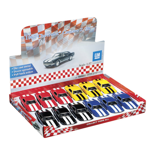 Toysmith 08090 5 1967 Die-Cast Chevy Camaro Assorted Colors