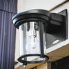 Gama Sonic Solar Coach Lantern Semi-Gloss Black Dusk to Dawn LED Wall Lantern