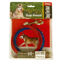 PDQ Red Tie-Out Vinyl Coated Cable Dog Tie Out Large