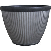Southern Patio Westlake Round Pleated Planter 10 in Silver Resin Outdoor Decorative Plant Pot