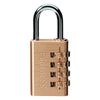 Master Lock Fortress Gold Brass Resettable 4-Dial Combination Luggage Lock 7. 2 H x 1-3/16 W in.