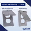 Sigma Electric Rectangle Die-Cast Metal 1 gang 4.57 in. H X 2.83 in. W Vertical Duplex Cover