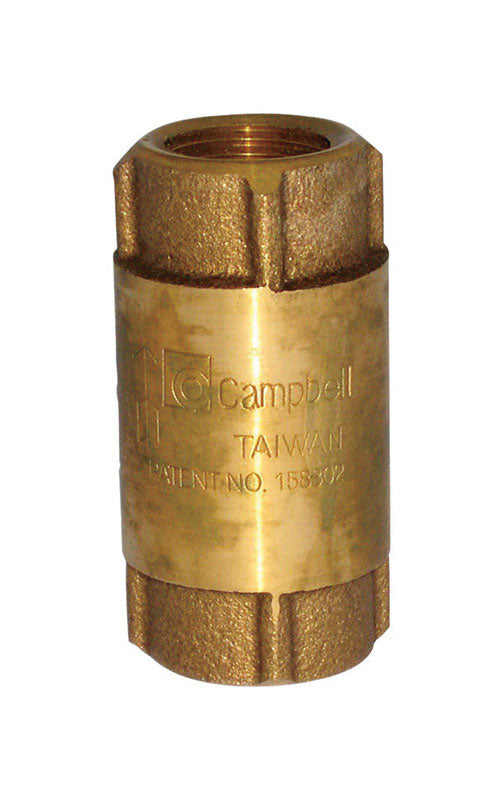 Campbell 1/2 in. D X 1/2 in. D FIP Red Brass Spring Loaded Check Valve
