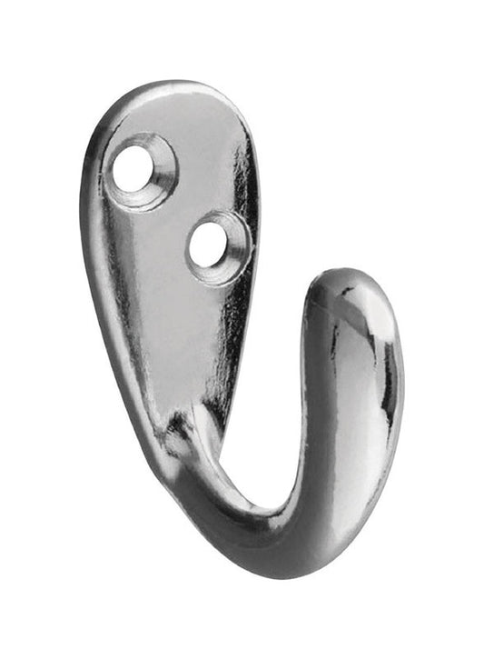 Ives by Schlage Small Bright Chrome Brass 1-1/4 in. L Garment Hook 35 lb 1 pk