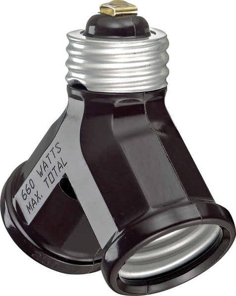 Adaptador de enchufe de base mediana de plástico Leviton, paquete de 1