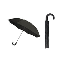 Rainbrella Metal Frame Nylon Canopy Black Foldable Umbrella 42 D in.