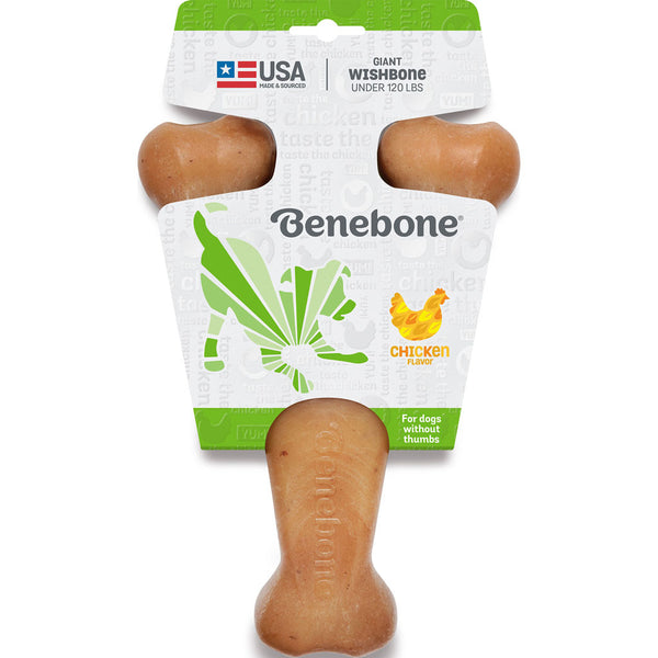 Benebone Wishbone Dog Chew Toy Chicken Flavor Giant Durable Nylon for Dogs Under 120 lbs