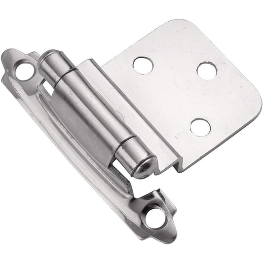 Hickory Hardware P143-26 3/8" Inset Polished Chrome Surface Self-Closing Hinges 2 Count