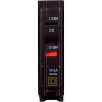 Square D Plug In Mount Miniature Circuit Breaker 20A 1-Pole 120/240V ac 10 kA