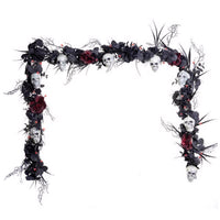 Celebrations Red 50 ct 9 ft. LED Skull Garland Halloween Decor