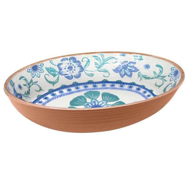 TarHong 91.3 oz Multicolored Melamine Rio Turquoise Floral Serving Bowl 1 pc (Pack of 4)