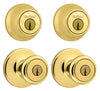 Kwikset Tylo Polished Brass Double Entry Door Kit 1-3/4 in.