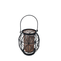 Meadow Creek 7 in. Metal Wire Lantern Black/Copper