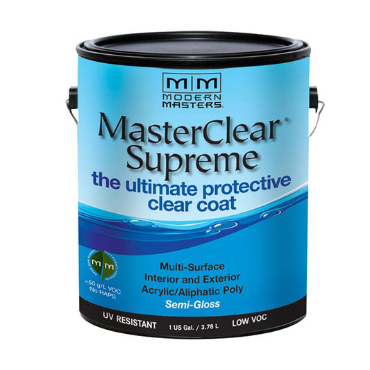 Modern Masters MasterClear Supreme Semi-Gloss Clear Water-Based Protective Coating 1 gal