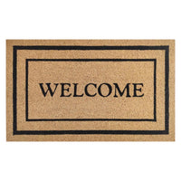 First Concept 18 in. W X 30 in. L Black/Brown Welcome Coir Door Mat