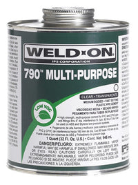 Weld-On 790 Clear Multi-Purpose Solvent Cement For CPVC/PVC 8 oz