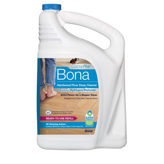 Bona PowerPlus Hardwood Floor Cleaner Liquid 128 oz (Pack of 4)