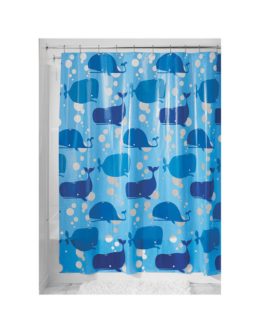 InterDesign 72 in. H x 72 in. W Blue Moby Shower Curtain Polyethylene (Pack of 2)