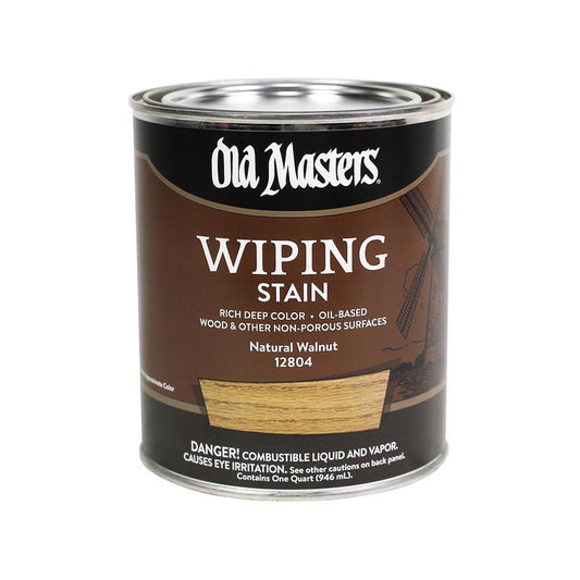 Old Masters Semi-Transparent Natural Walnut Oil-Based Wiping Stain 1 qt. (Pack of 4)