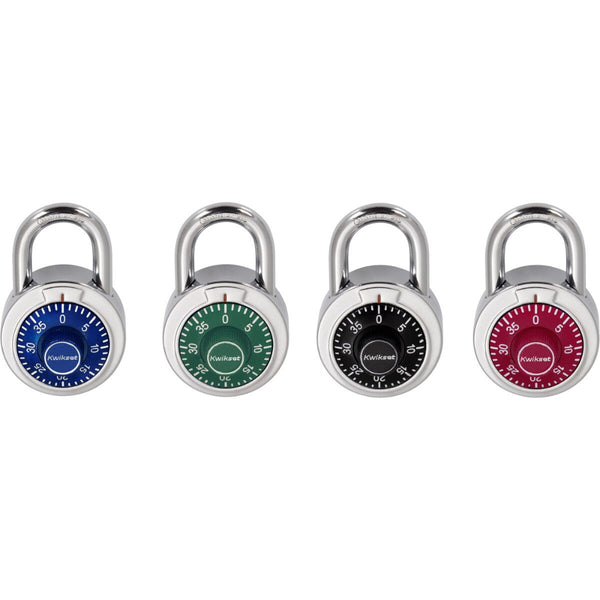 Candados de combinación con dial Kwikset de 2" y arco de 13/16", paquete de 4