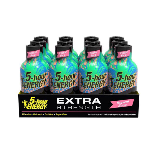 5-hour Energy Extra Strength Sugar Free Tropical Energy Shot 1.93 oz (Pack of 12)