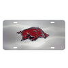 University of Arkansas 3D Stainless Steel License Plate