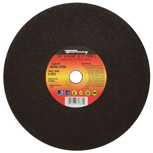 Forney 12 in. D X 1 in. Aluminum Oxide Metal Cutting Wheel 1 pc