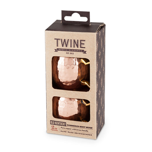 TWINE Old Kentucky 2 oz Copper/Stainless Steel Moscow Mule Shot Mugs